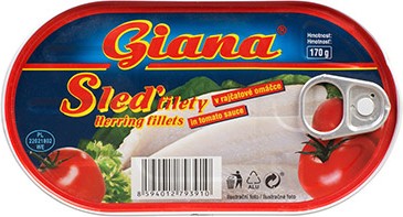SLEĎ FILETY V TOMATĚ 170G